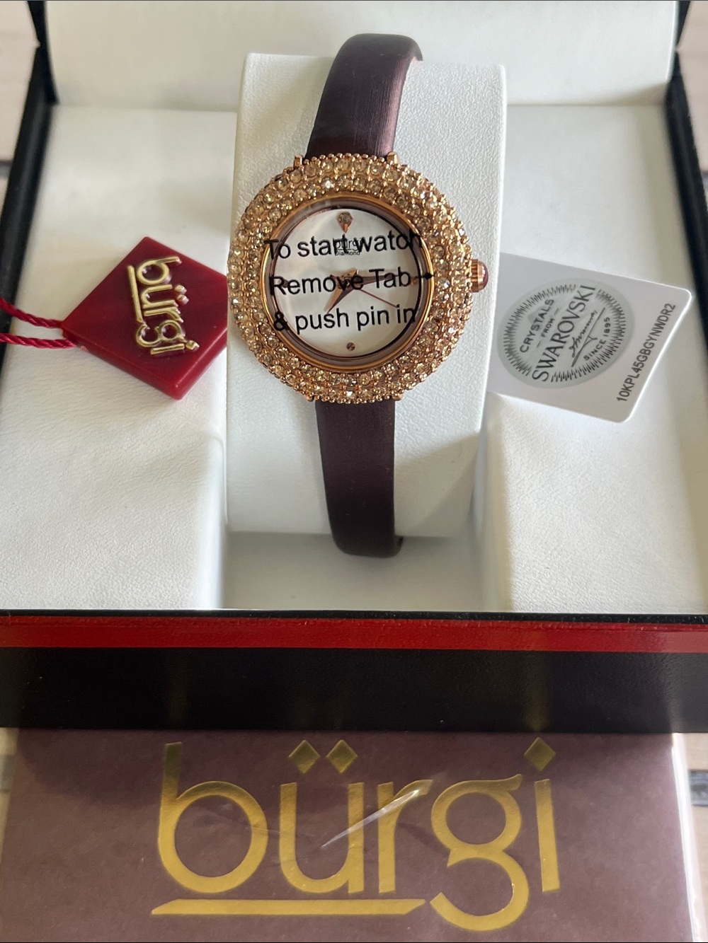 Burgi Swarovski Colored Crystals Brown Watch BUR240BR